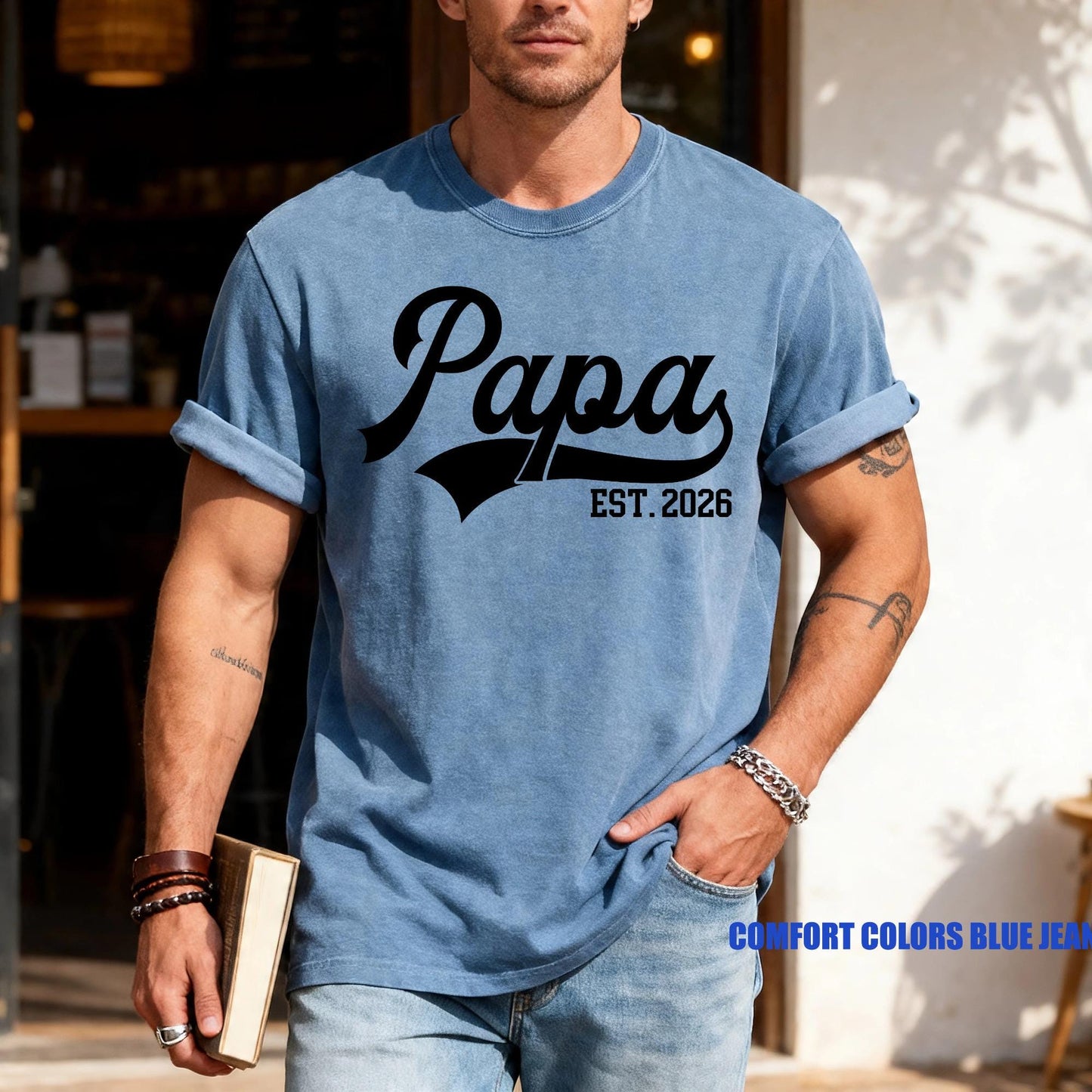Personalized Papa Est. Year Shirt, Father's Day Gift