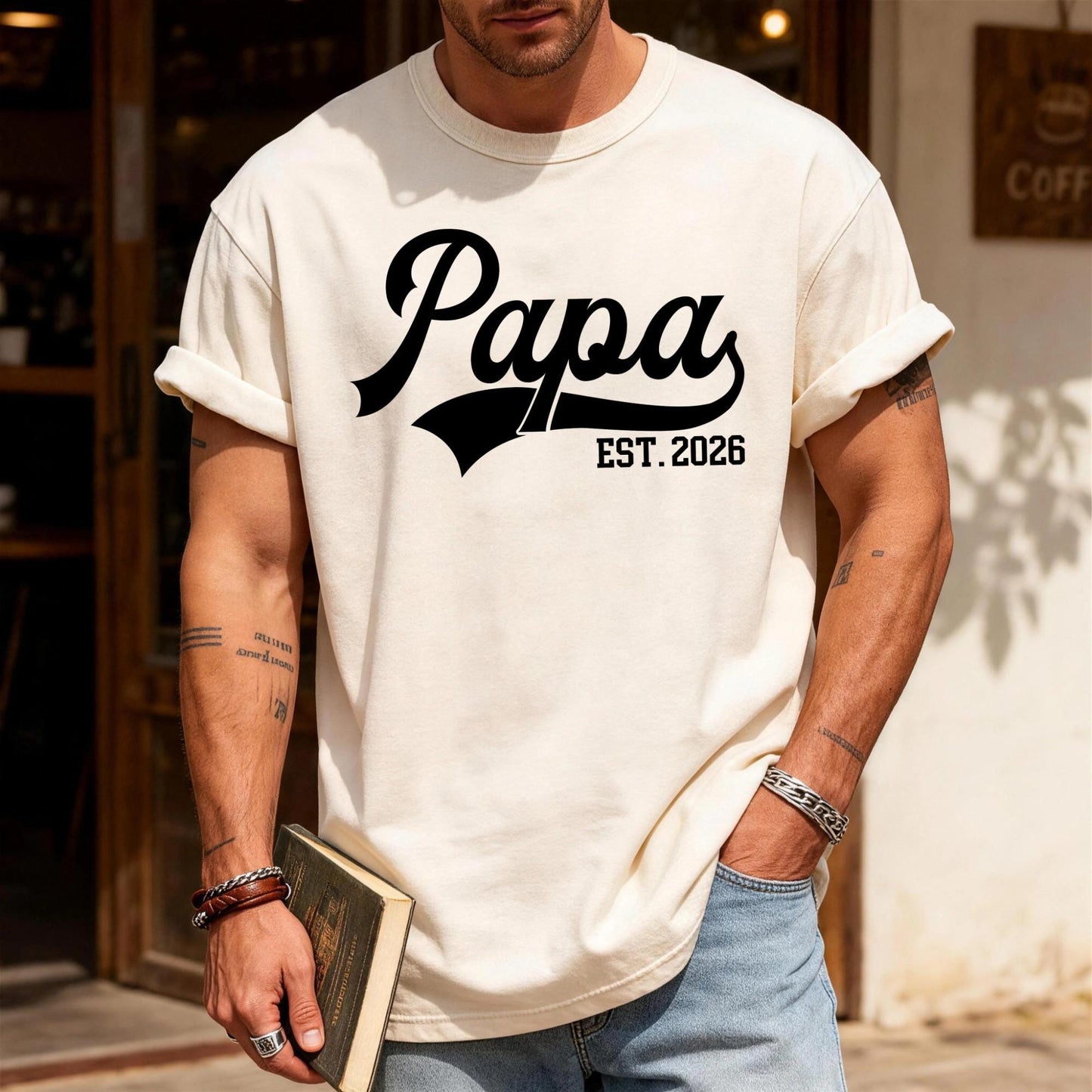 Personalized Papa Est. Year Shirt, Father's Day Gift