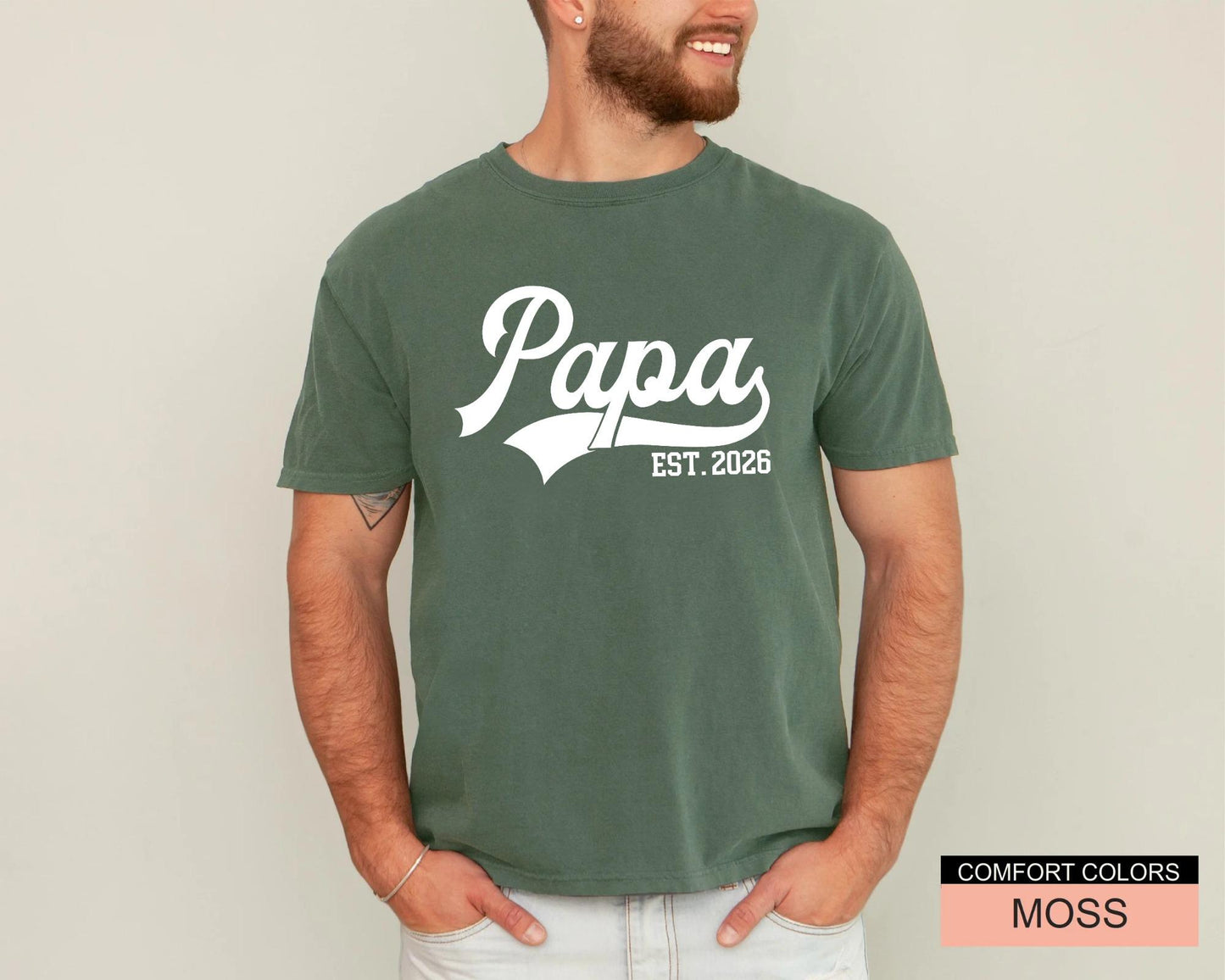 Personalized Papa Est. Year Shirt, Father's Day Gift