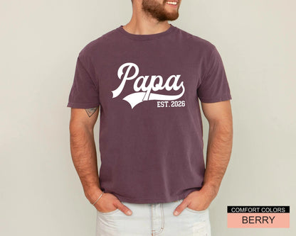 Personalized Papa Est. Year Shirt, Father's Day Gift