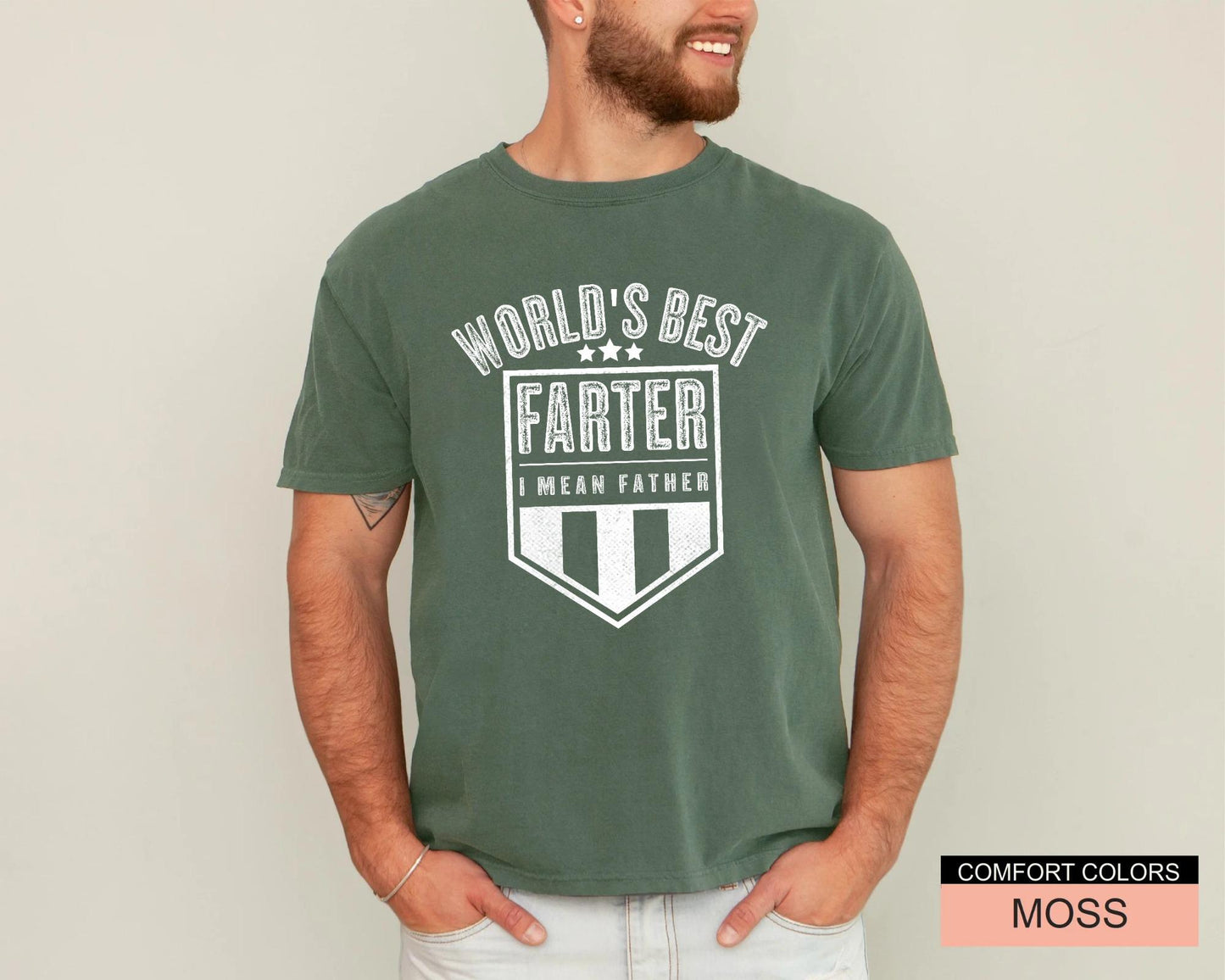 World's Best Farter I Mean Father Shirt, Worlds Best Farter Tshirt, Funny Fathers Day Dad Shirt, Fathers Day Gifts, Dad Comfort Colors Shirt