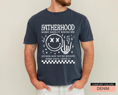 Funny Punk Rock Dad T-Shirt, Skeleton Hand, Father's Day Gift