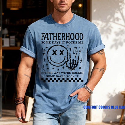 Funny Punk Rock Dad T-Shirt, Skeleton Hand, Father's Day Gift