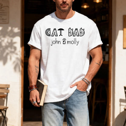 Custom Cat Dad Shirt with Cat Names, Personalized Cat Dad Shirt Gift, Cat Father Present, Cute New Cat Owner Shirt, Best Cat Dad Ever Shirt