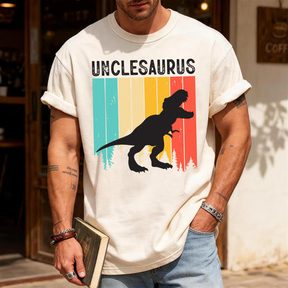 Unclesaurus Dinosaur Shirt for Uncle, Funny Retro T-Rex Uncle Gift, Cool Uncle Shirt for Birthday, Father's Day Baby Announcement Uncle Gift