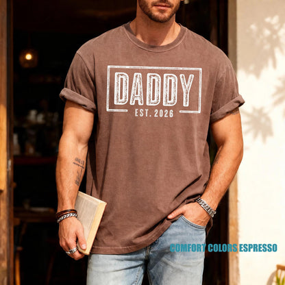 Promoted to Daddy 2026 Shirt, New Father Est Year Tee, Pregnancy Reveal for Husband