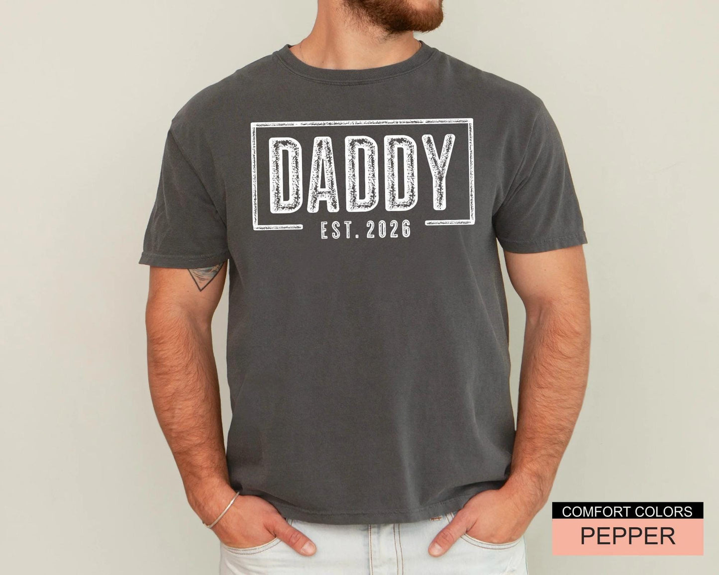 Promoted to Daddy 2026 Shirt, New Father Est Year Tee, Pregnancy Reveal for Husband