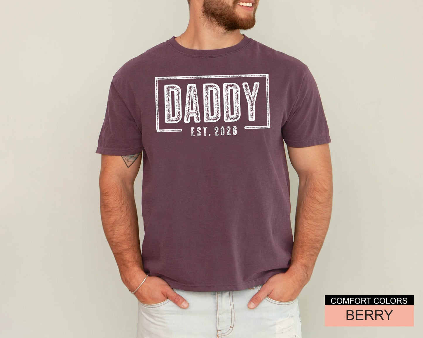 Promoted to Daddy 2026 Shirt, New Father Est Year Tee, Pregnancy Reveal for Husband