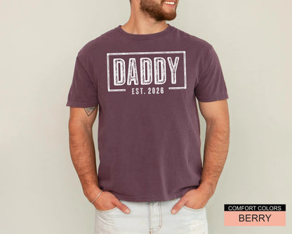 Promoted to Daddy 2026 Shirt, New Father Est Year Tee, Pregnancy Reveal for Husband