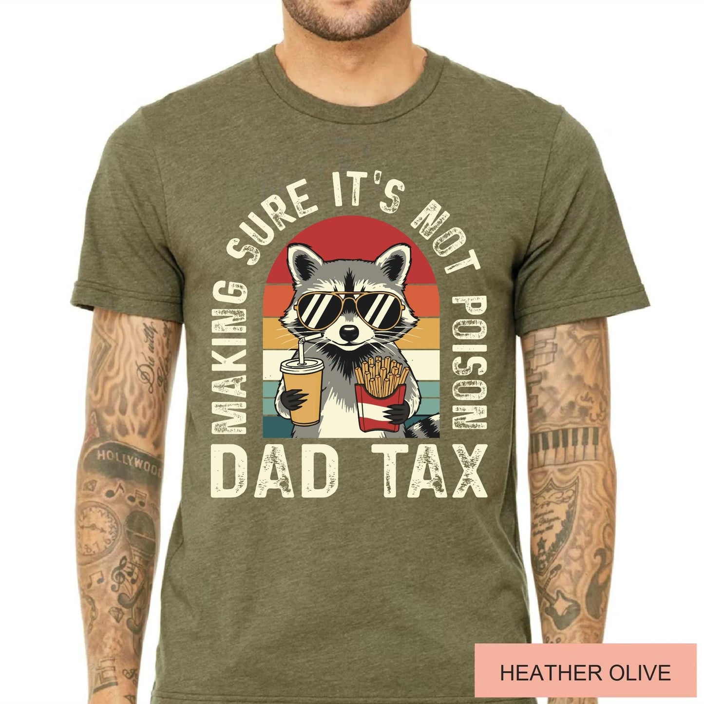 Funny Raccoon Father Shirt, Making Sure It's Not Poison Dad Tax Tee