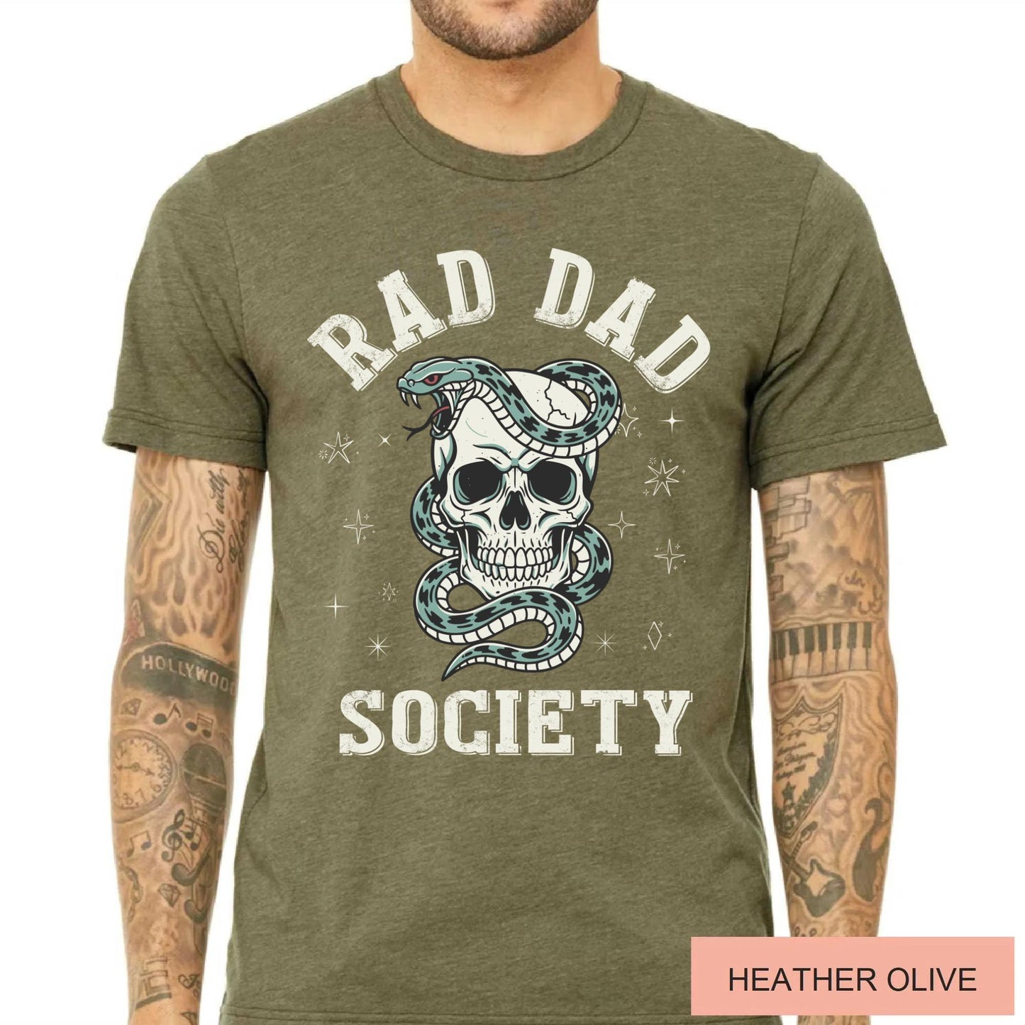 Vintage Rad Dad Society Skull Snake Shirt, Retro Father's Day Gift Tee