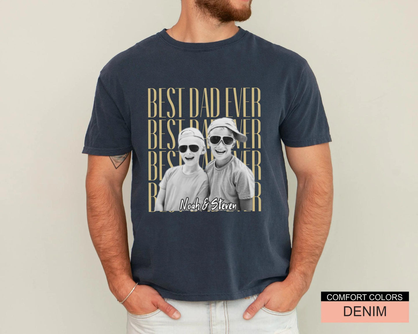 Dad Shirt With Kids Pictures - Personalized Fathers Day Photo Gift From Wife