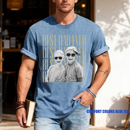 Dad Shirt With Kids Pictures - Personalized Fathers Day Photo Gift From Wife