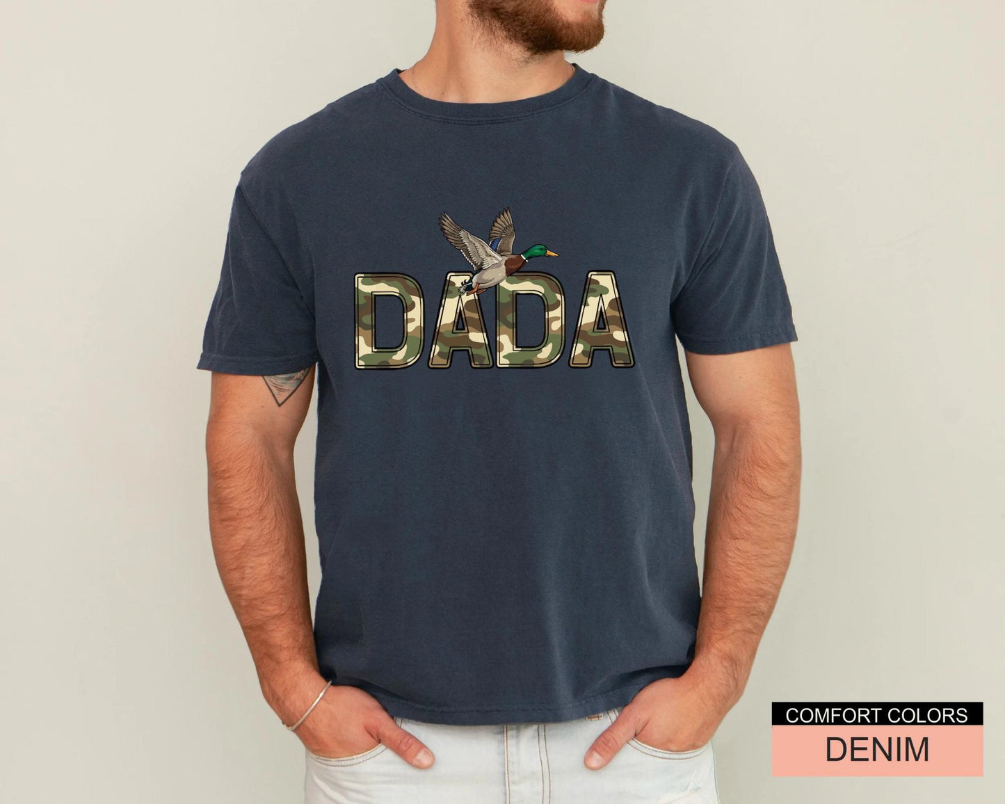 Camo Duck Hunting Dada Shirt, Camouflage Mallard Duck Tee for Dad