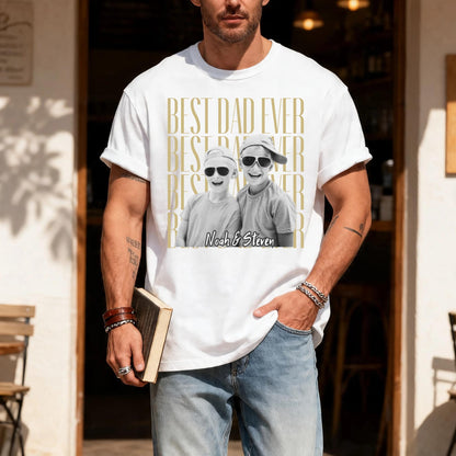 Dad Shirt With Kids Pictures - Personalized Fathers Day Photo Gift From Wife