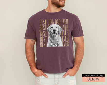 Personalized Dog Photo Dad Shirt, Custom Pet Picture Tee, Husband Present from Wife