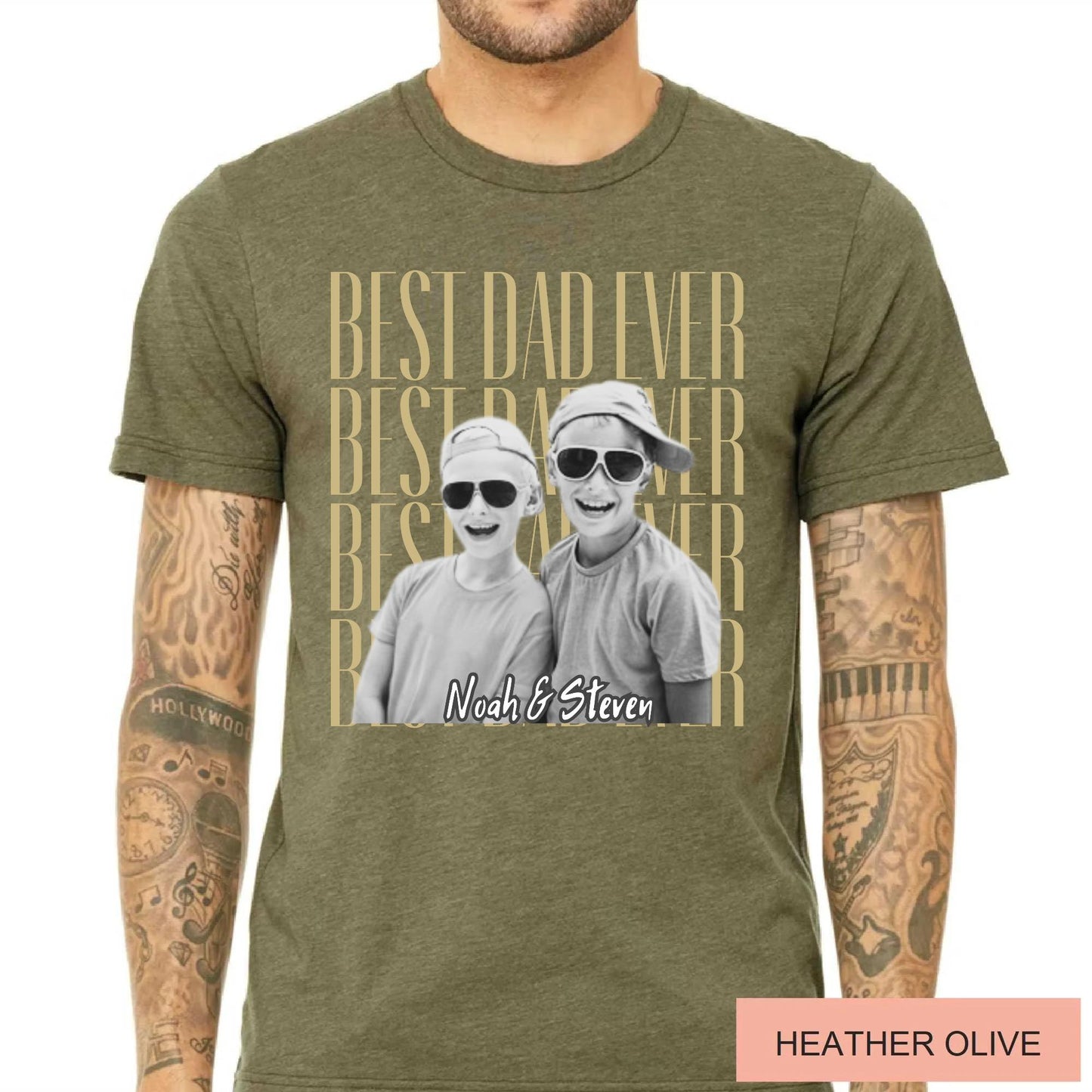 Dad Shirt With Kids Pictures - Personalized Fathers Day Photo Gift From Wife