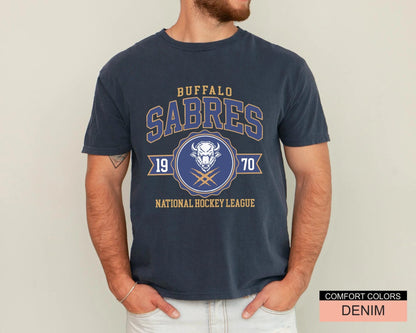 Custom School Hockey Shirt, Personalized Buffalo Hockey Tee