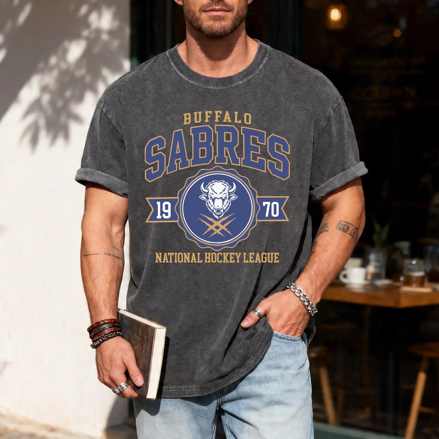 Custom School Hockey Shirt, Personalized Buffalo Hockey Tee