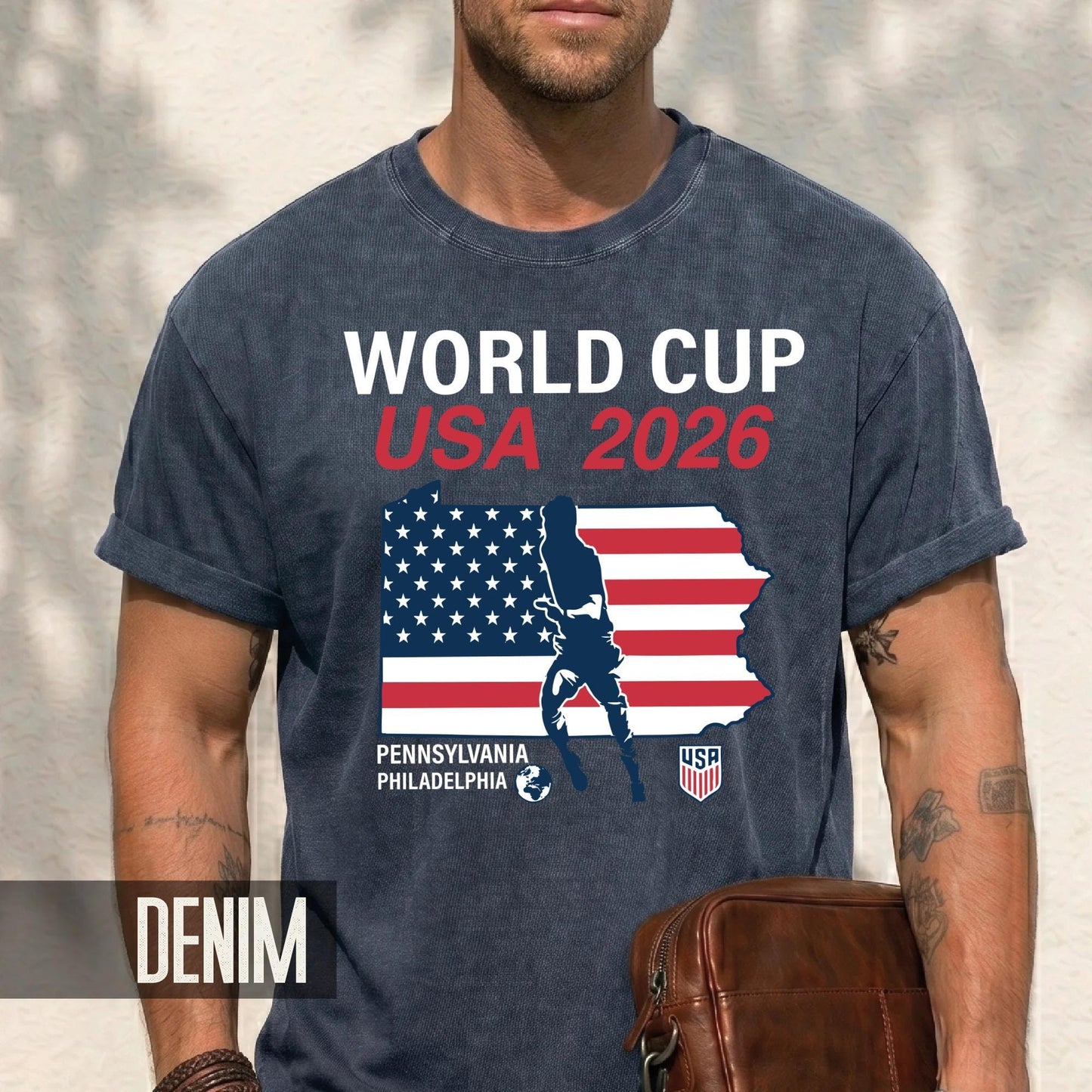 World Cup USA 2026 Philadelphia Pennsylvania Map Shirt, Global Football Fan Apparel