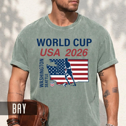 Seattle Washington Map World Cup USA 2026 Shirt, Soccer Fan Gear Host City Souvenir