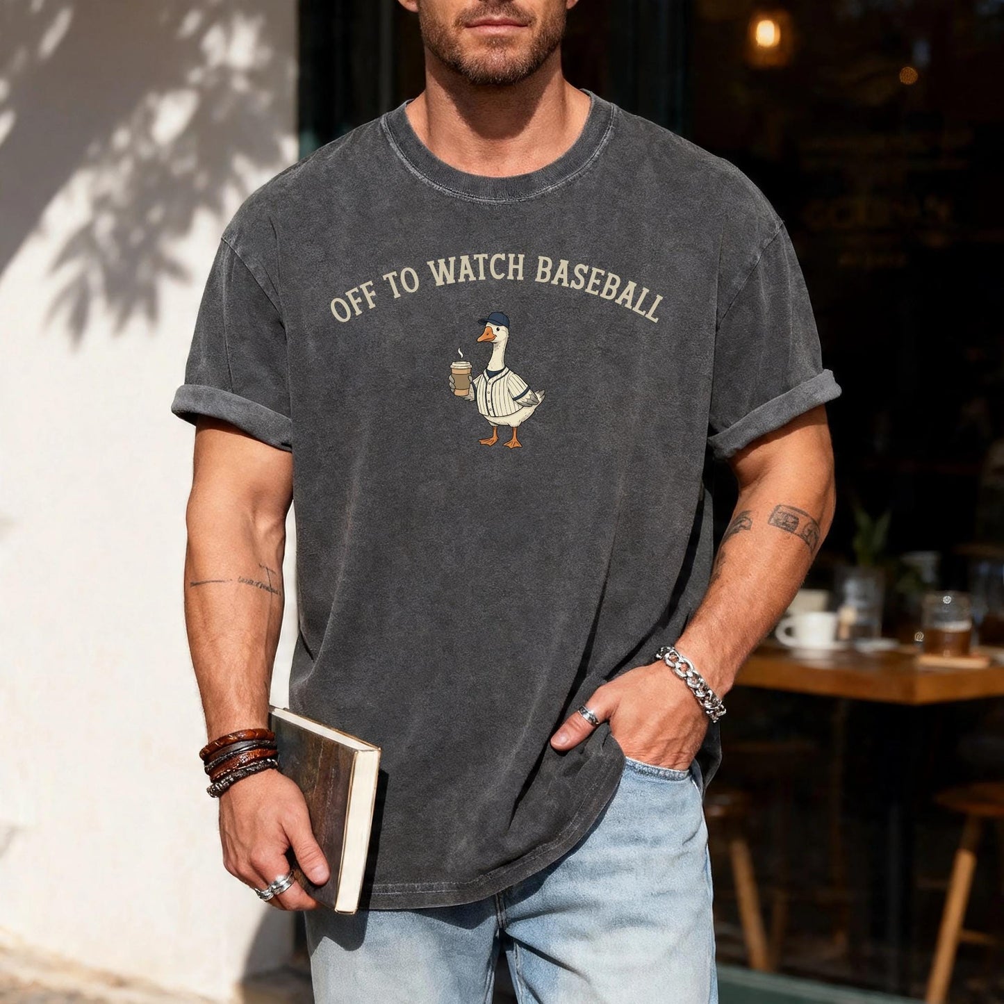 Off To Watch Baseball Pinstripe Goose Shirt, Retro Game Day Sports Fan Gift Tee
