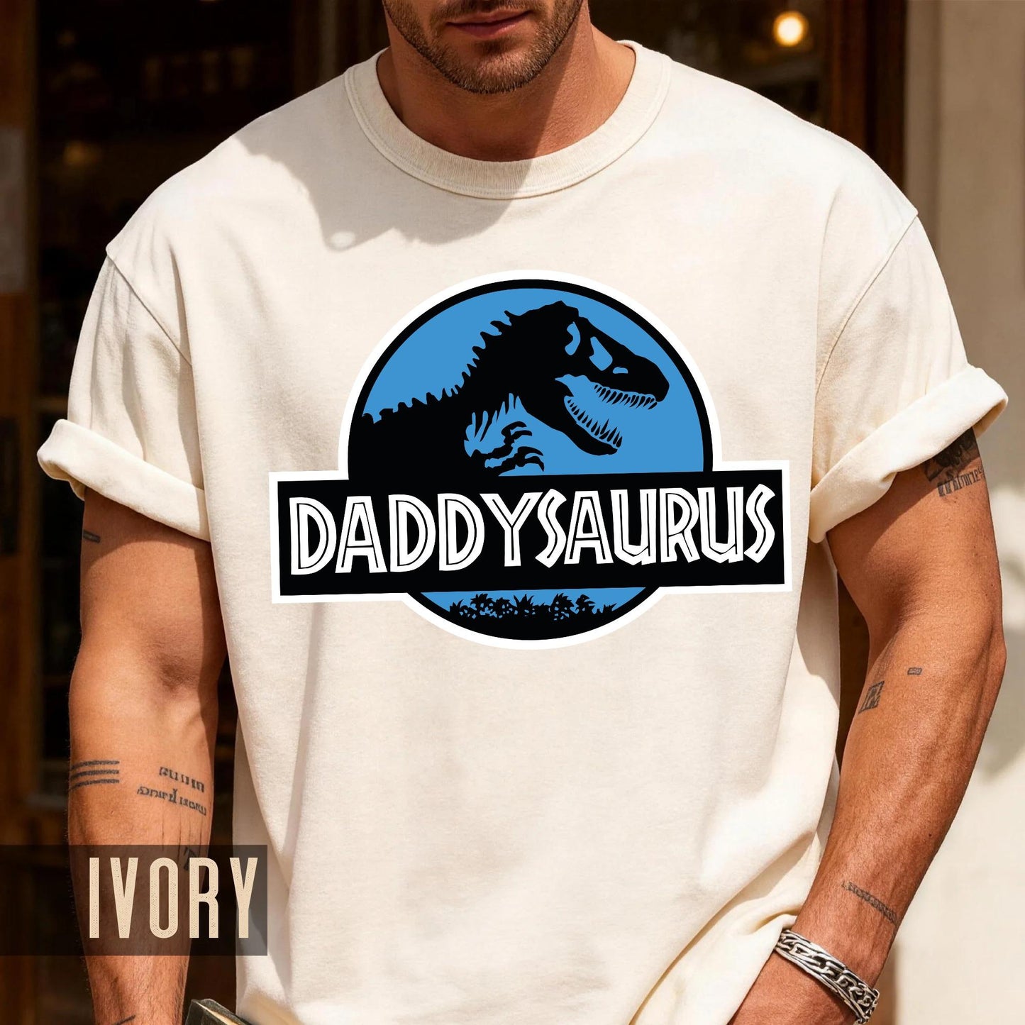 Daddysaurus T-Shirt, Funny Dinosaur Dad Shirt, Fathers Day Gift