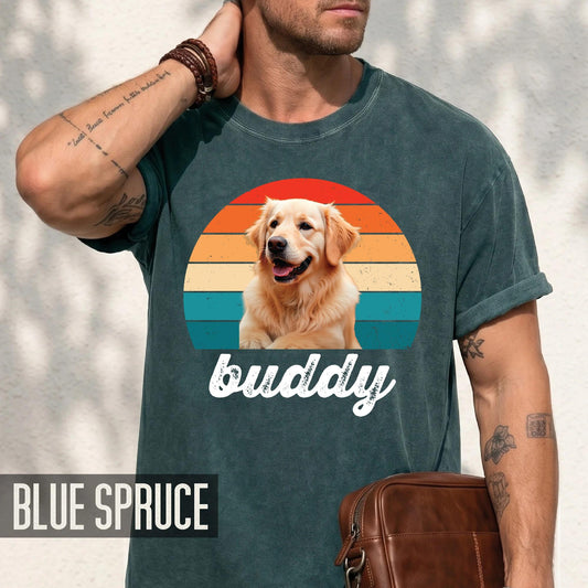 Custom Dog Photo Shirt, Vintage Style Pet Memorial Gift