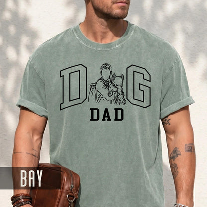 Custom Dog Dad Photo Shirt: Personalized Portrait Gift