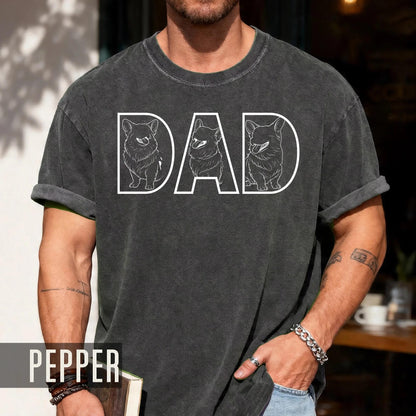 Custom Dog Dad Shirt with Faceless Pictures, Personalized Dog Portraits Gift, Father's Day Gift for Dog Owners, Cat Lover Dad Birthday Photo
