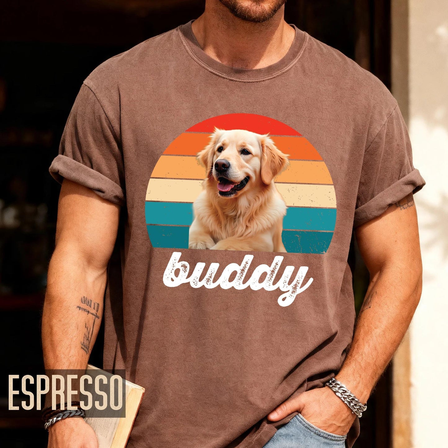 Custom Dog Photo Shirt, Vintage Style Pet Memorial Gift