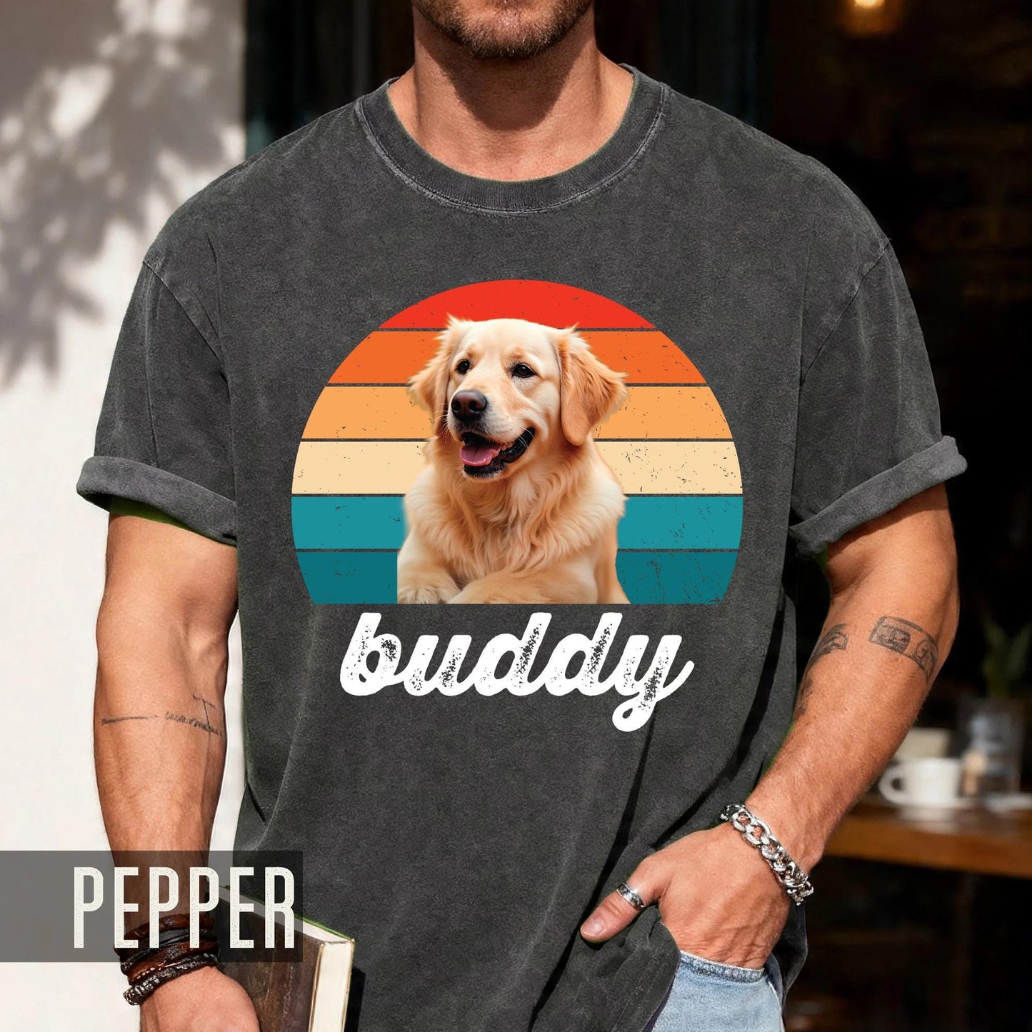 Custom Dog Photo Shirt, Vintage Style Pet Memorial Gift