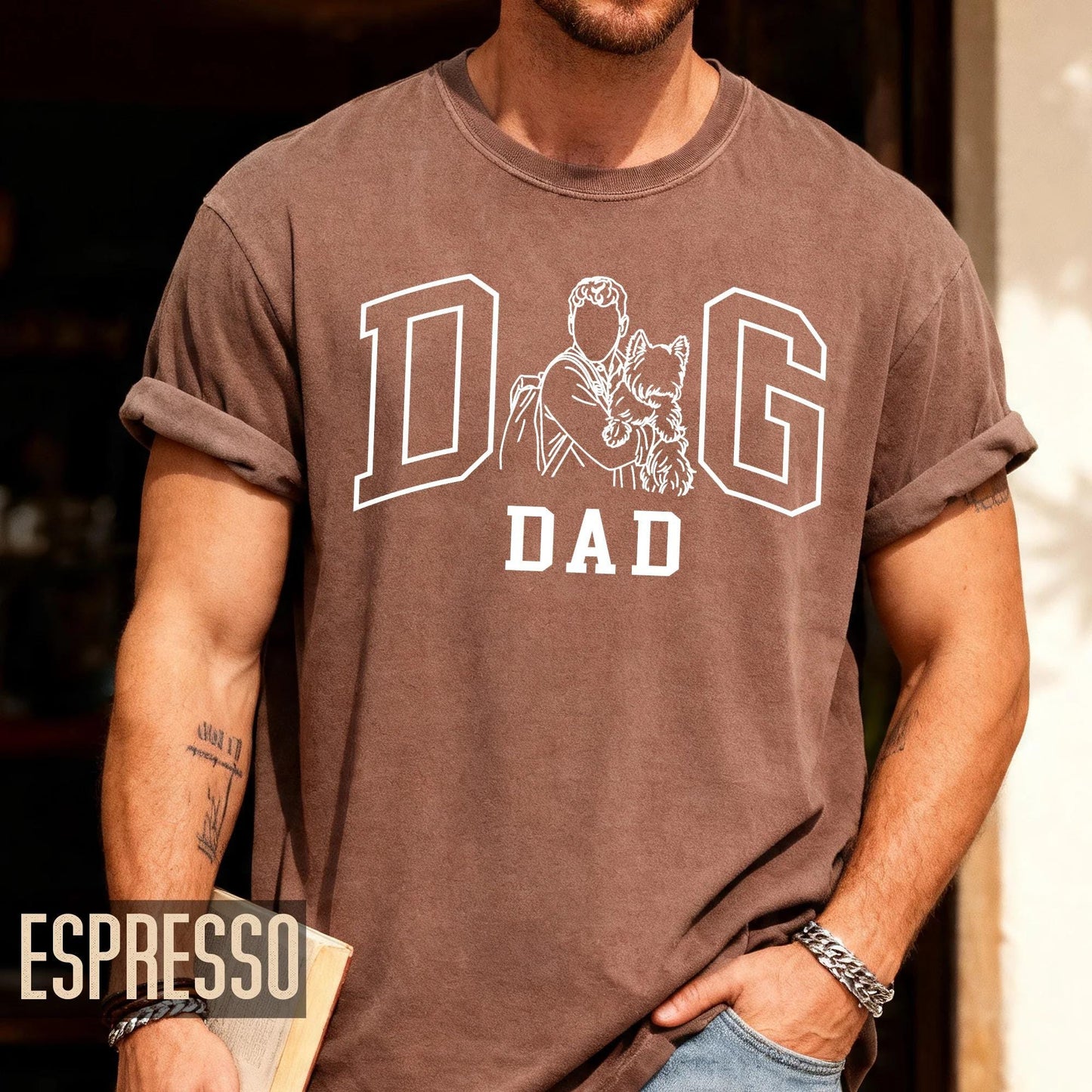 Custom Dog Dad Photo Shirt: Personalized Portrait Gift