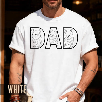 Custom Dog Dad Shirt with Faceless Pictures, Personalized Dog Portraits Gift, Father's Day Gift for Dog Owners, Cat Lover Dad Birthday Photo