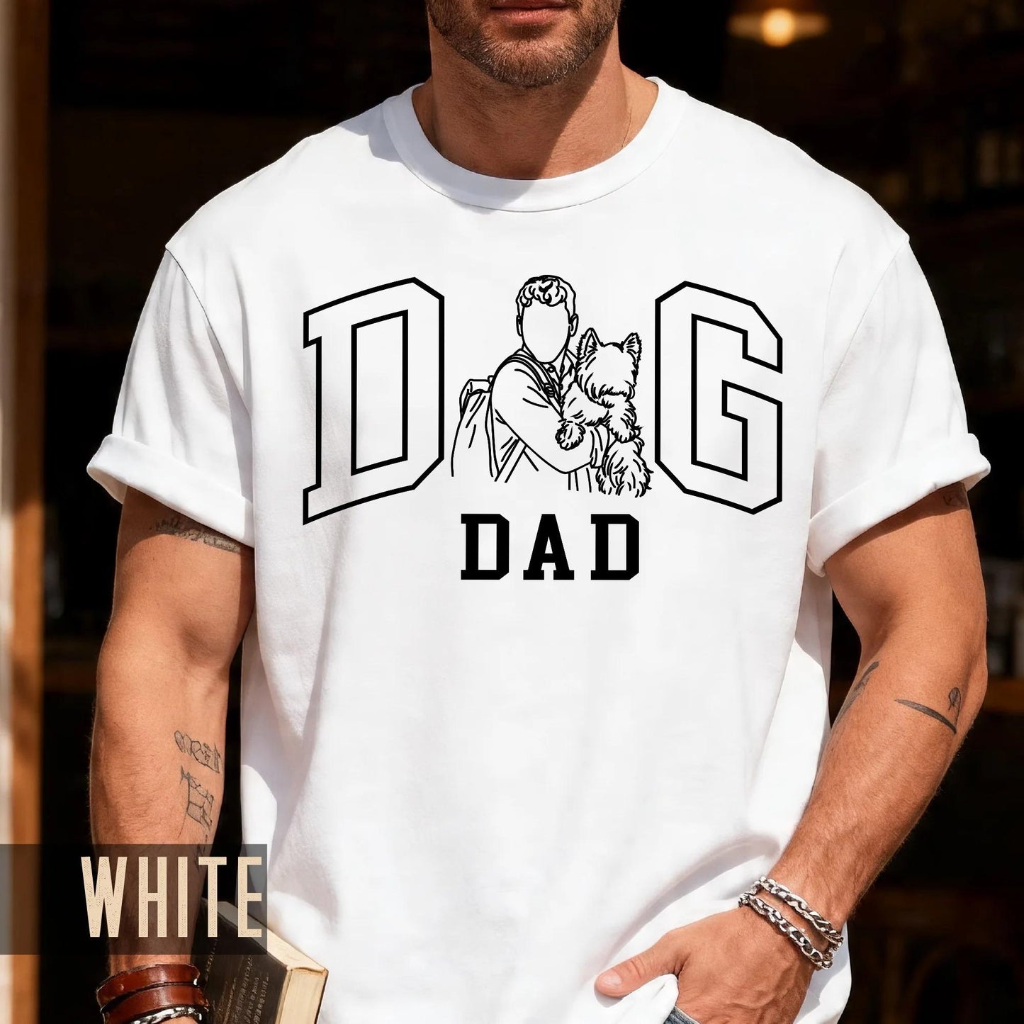 Custom Dog Dad Photo Shirt: Personalized Portrait Gift