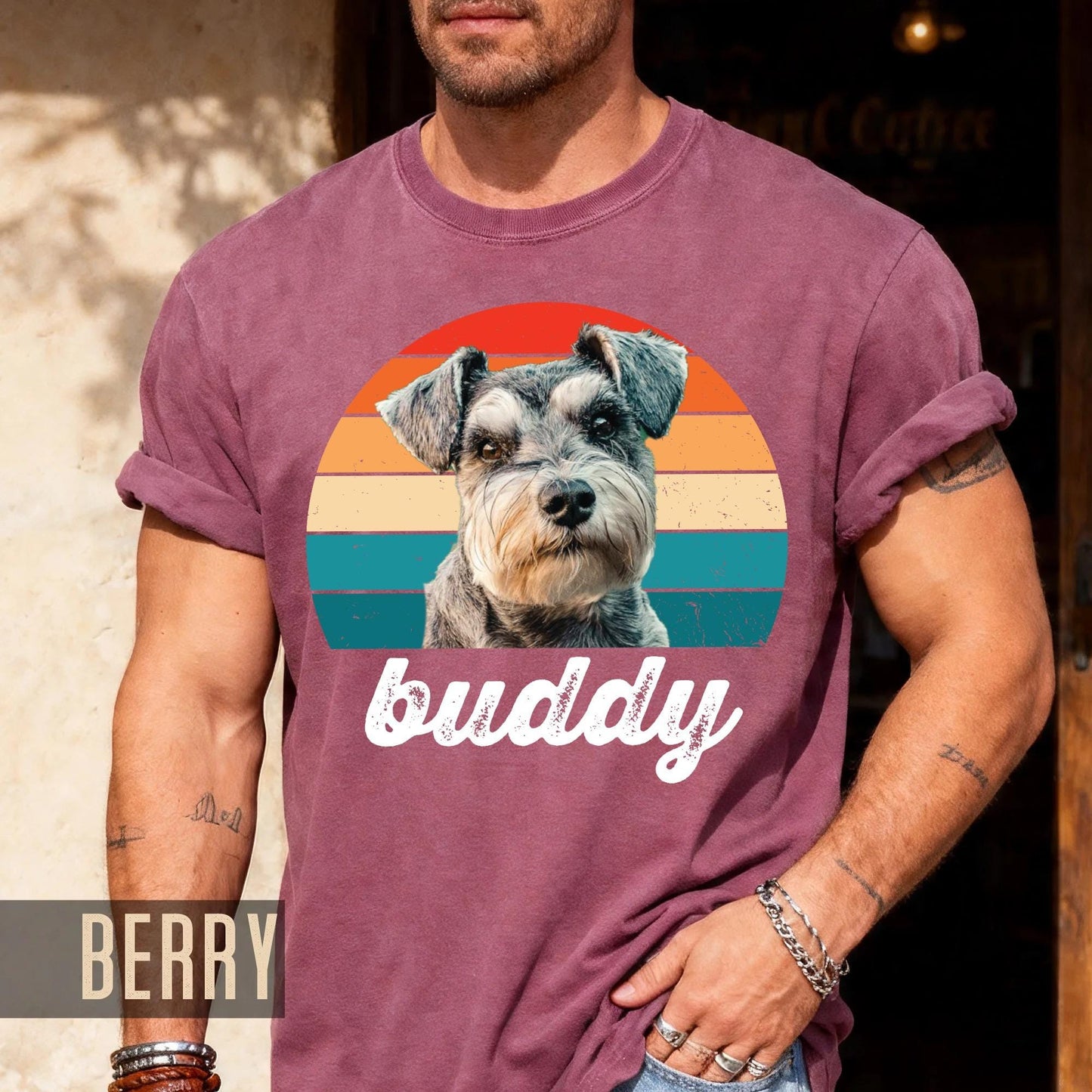 Custom Dog Photo Comfort Colors Shirt: Personalized Pet Dad Gift