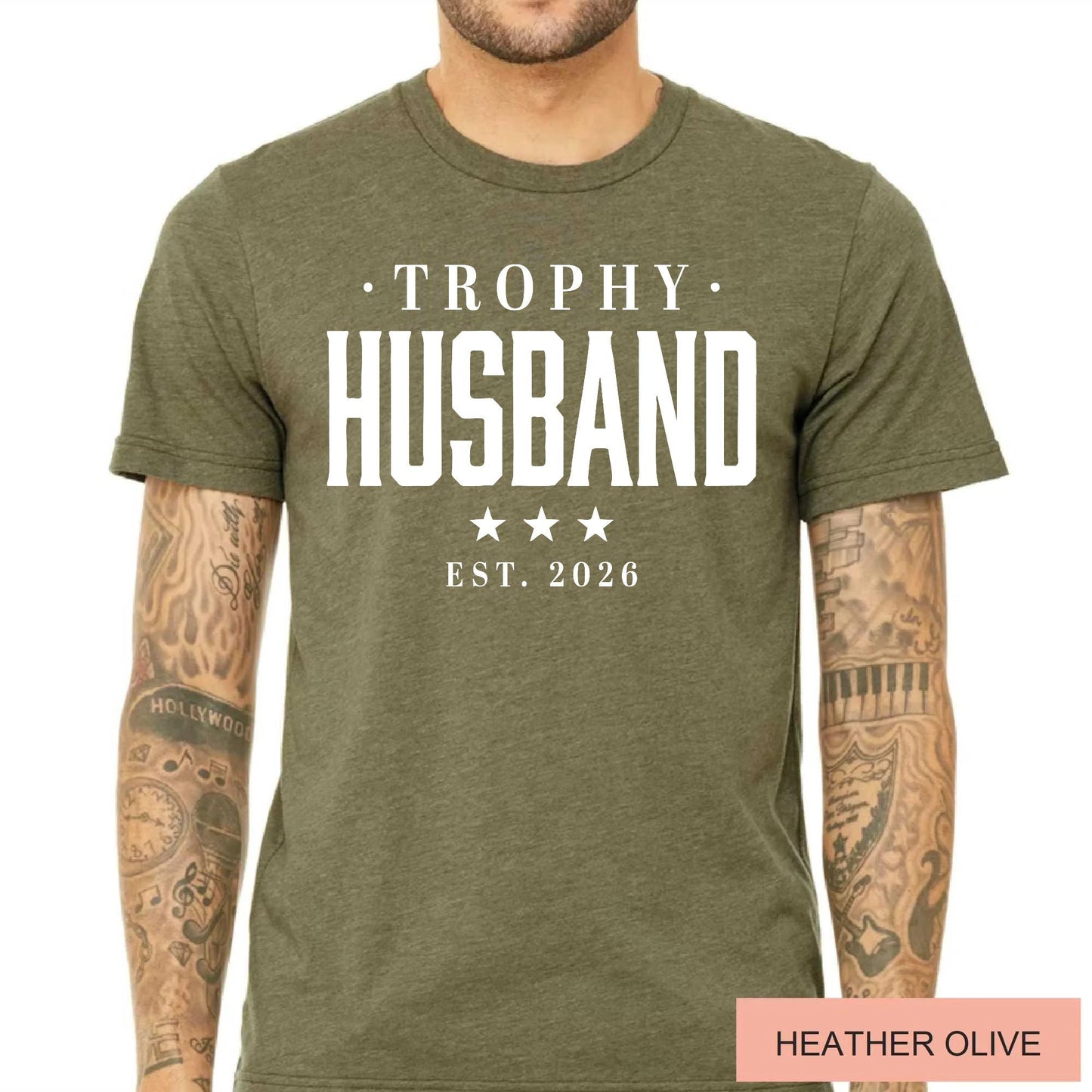 Trophy Husband Est Year Shirt, Retro Anniversary Tee for Him, Funny Newlywed Groom Outfit