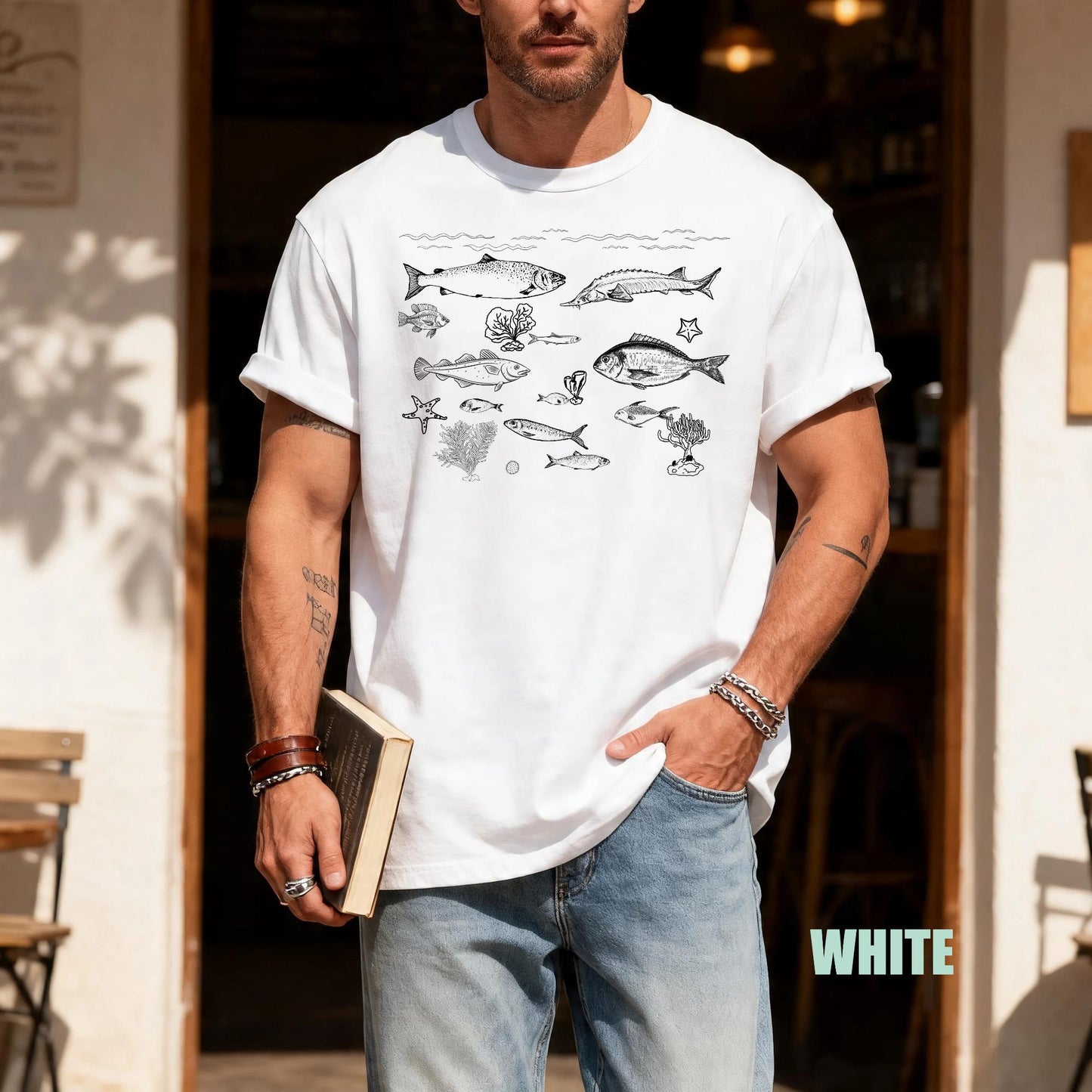 Retro Fish Tattoo Shirt: Vintage Style Fishing Gift