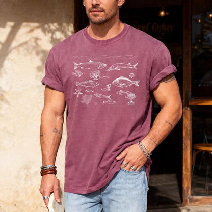 Retro Fish Tattoo Shirt: Vintage Style Fishing Gift
