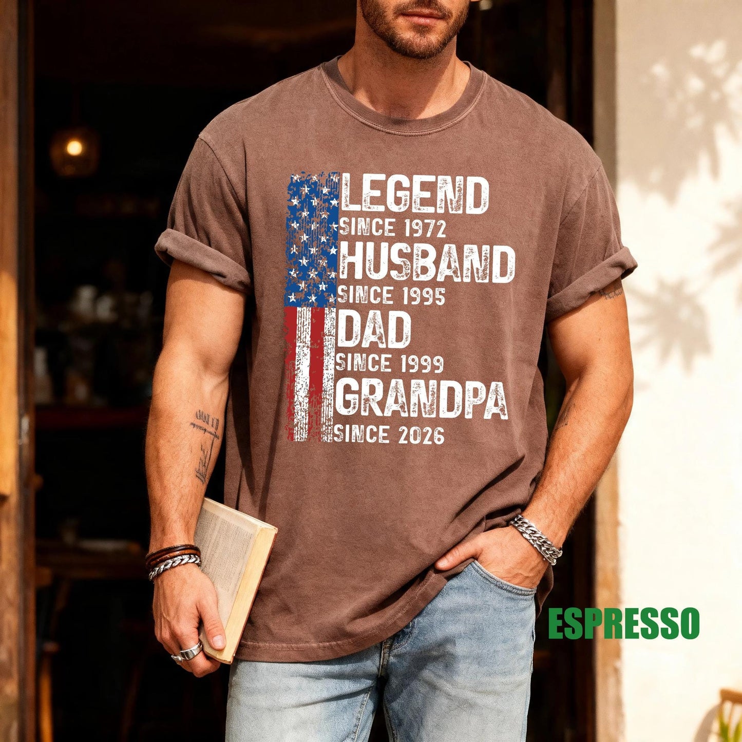 Custom Date Legend Husband Dad Grandpa Shirt, Fathers Day Tee