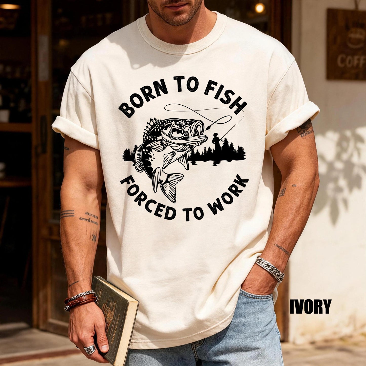 Funny Fishing T-Shirt: Born To Fish - Comfort Colors 1717