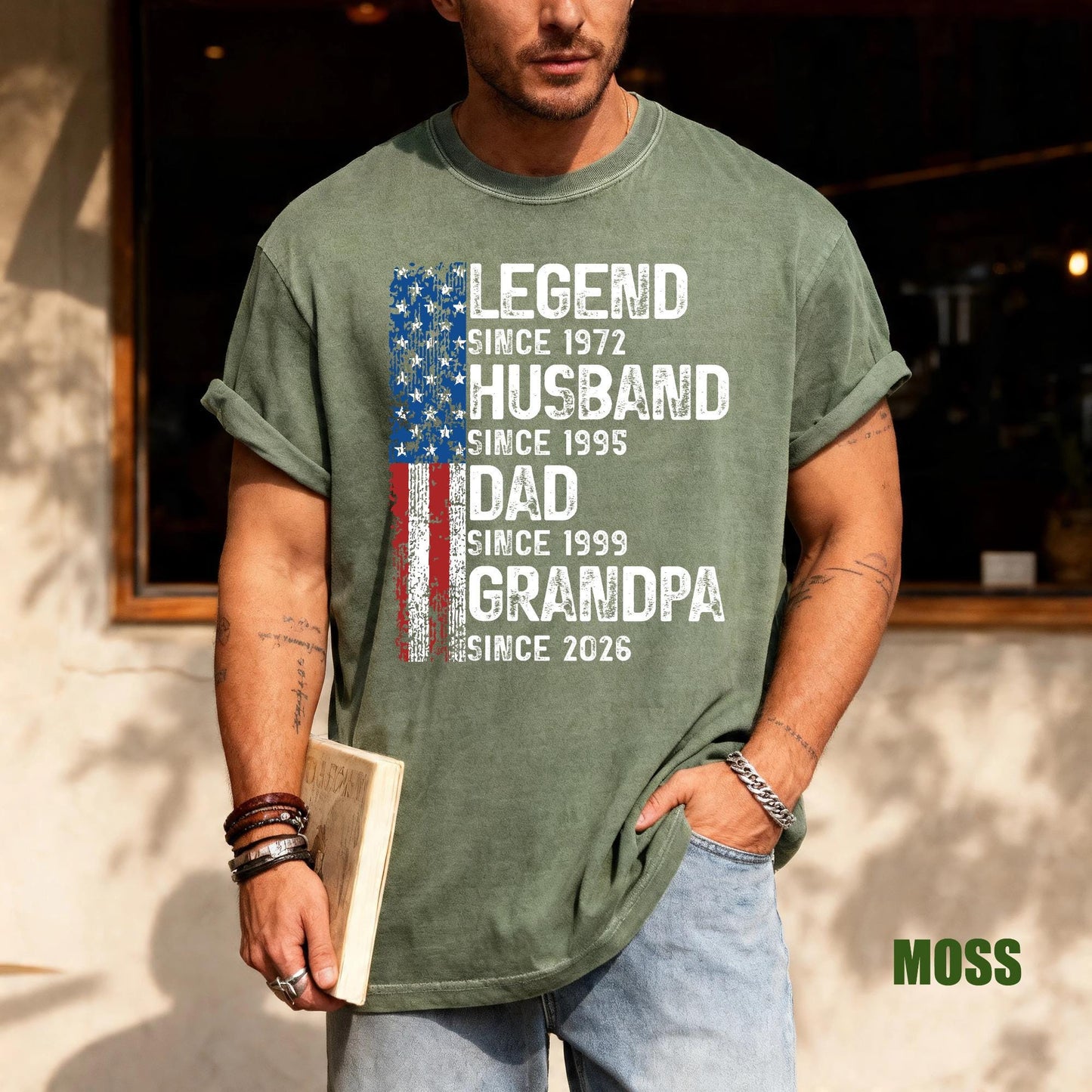 Custom Date Legend Husband Dad Grandpa Shirt, Fathers Day Tee