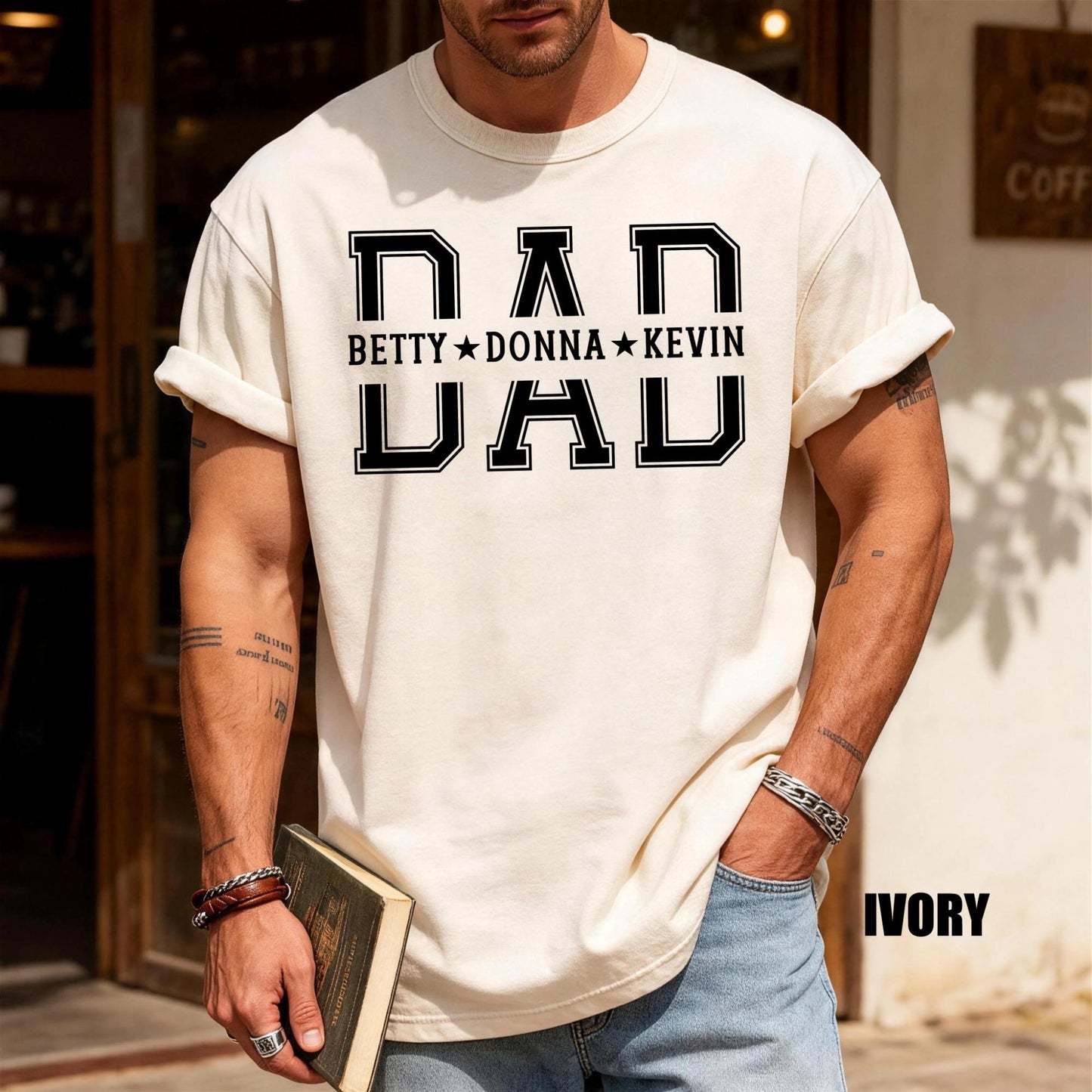 Custom Dad Shirt with Kids Names