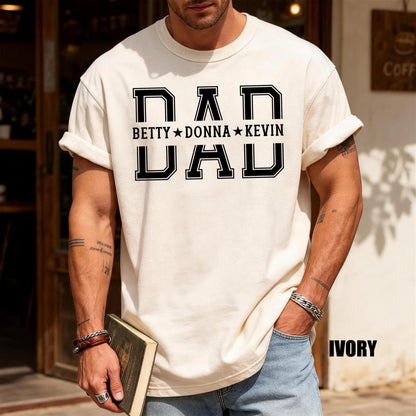 Custom Dad Shirt with Kids Names