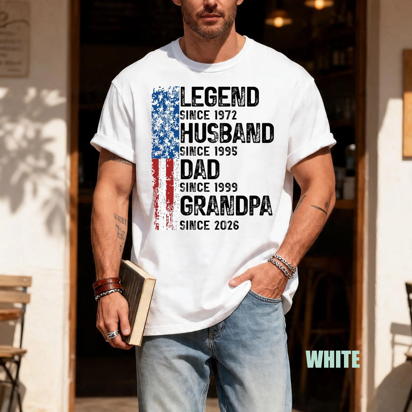 Custom Date Legend Husband Dad Grandpa Shirt, Fathers Day Tee