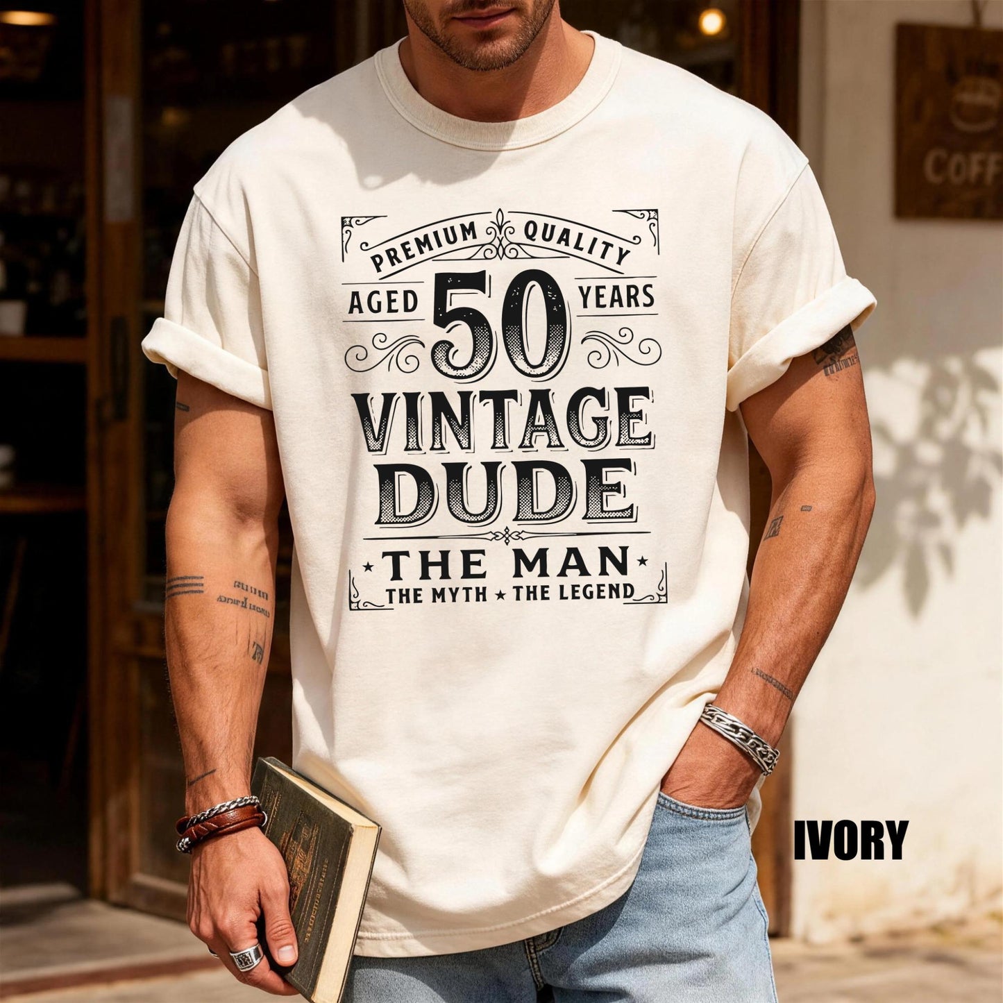Vintage Dude 50 Years Old Shirt, Custom Mens 50th Birthday Tshirt