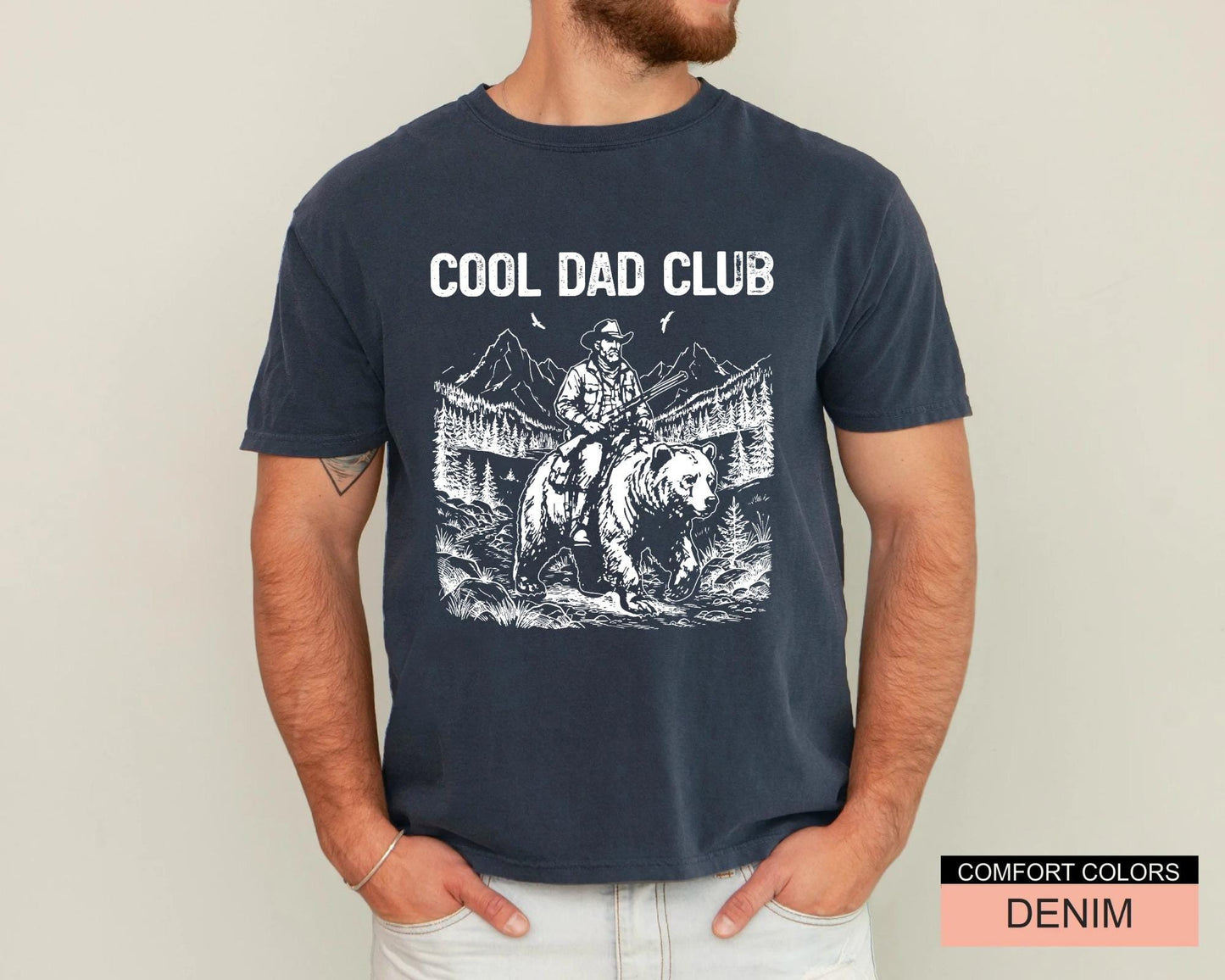 Dad Club Bear Rider Graphic Tee, Outdoorsman Gift