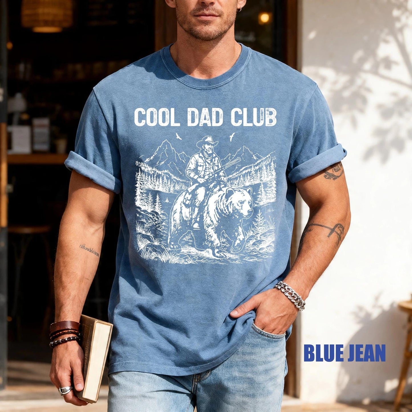 Dad Club Bear Rider Graphic Tee, Outdoorsman Gift