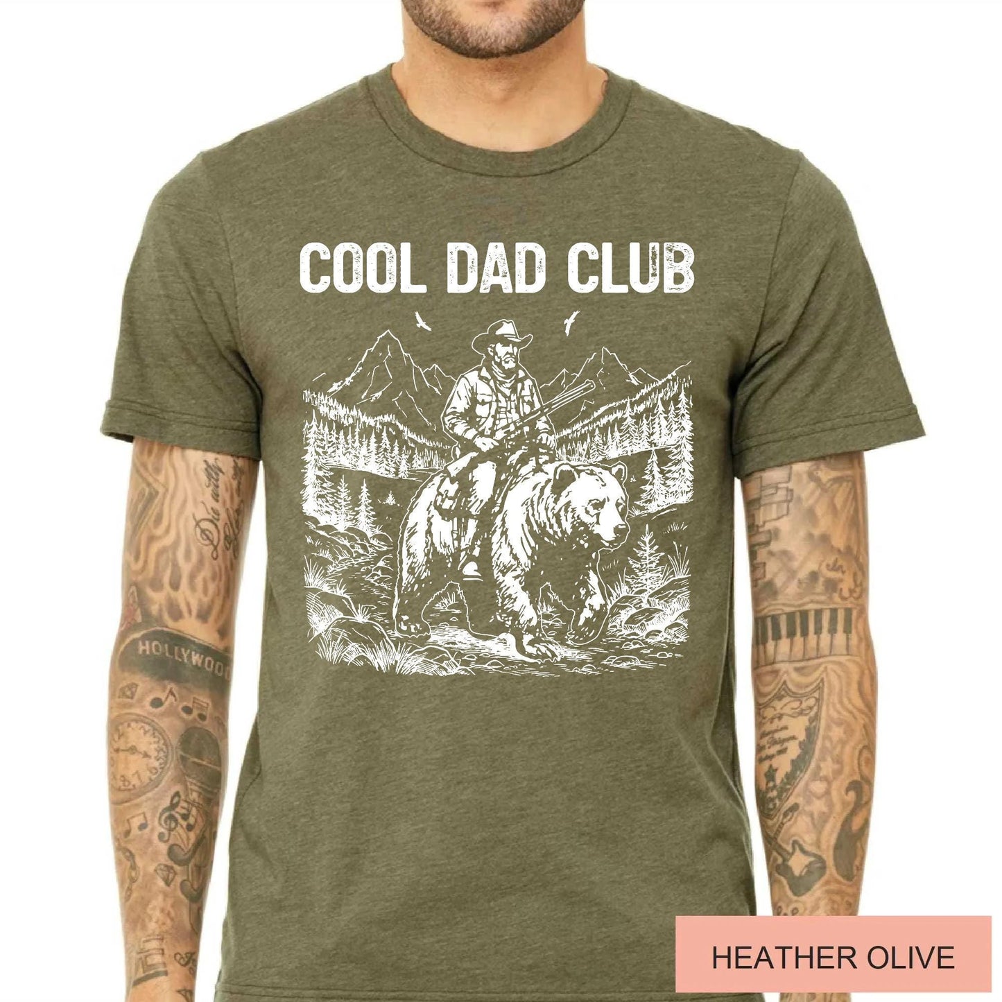 Dad Club Bear Rider Graphic Tee, Outdoorsman Gift