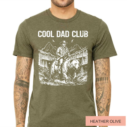 Dad Club Bear Rider Graphic Tee, Outdoorsman Gift